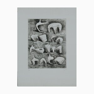 Henry Moore, Estudios para Escultura: Figuras reclinables de dos y tres piezas, 1967, Aguafuerte
