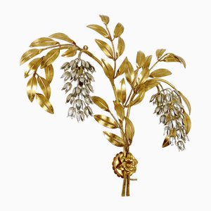 Lampada da parete Flower in metallo di Hans Kögl, anni '60