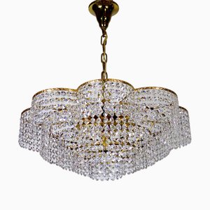 Brass and Crystal Chandelier from Palwa, 1960s