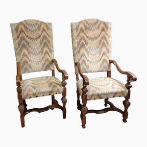 19th Century Walnut Armchairs, 1800s, Set of 2