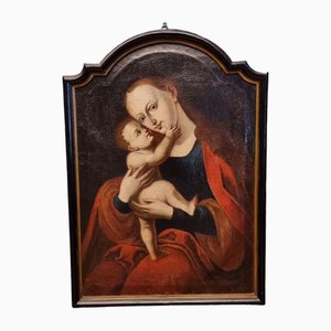 Artiste de l'école flamande, The Emotion: Madonna with Child, 1550, huile sur toile, encadrée