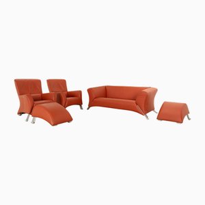 Leathher 322 Living Room Set from Rolf Benz, Set of 5