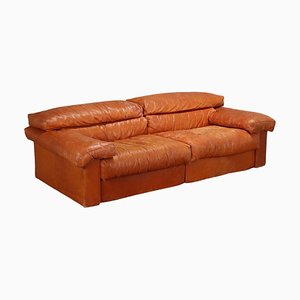 Vintage Sofa in Leather by Afra and Tobia Scarpa for B&b Erasmo Design, 1980s