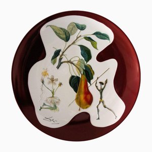 Porcelain Don Quichotte Pear Plate after Salvador Dali