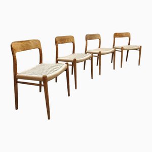 Vintage Model No.75 Dining Chairs by Niels Otto (N. O.) Møller, 1960s, Set of 4