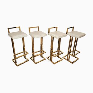 Bar Stools in the style of Maison Jansen, 1985, Set of 4