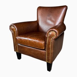 Vintage Brown Leather Armchair