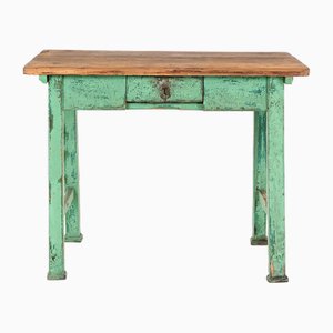 French Side Table in Green Paint