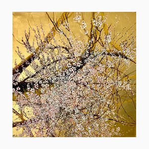 Anastasia Gklava, Chasing the Morning Light, Dipinto a olio e foglie d'oro, 2024