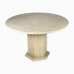 Round Travertine Dining Table