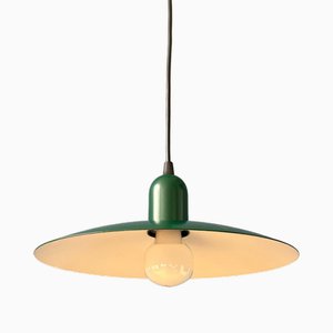 Lampe à Suspension Soucoupe en Métal Vert Foncé