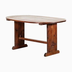 English Pine Oval Refectory Table, 1900s