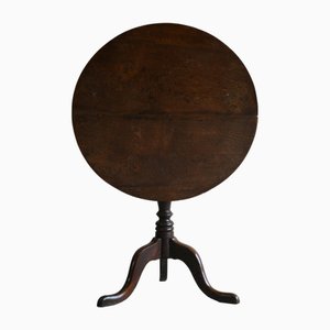 Oak Tilt Top Occasional Table