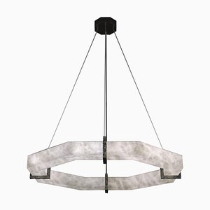 Efesto Brushed Black Metal Pendant Lamp by Alabastro Italiano