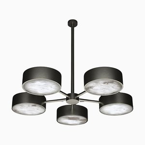Chaos Brushed Black Metal Chandelier by Alabastro Italiano