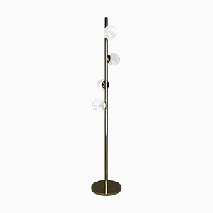 Ofione Shiny Gold Metal Floor Lamp by Alabastro Italiano