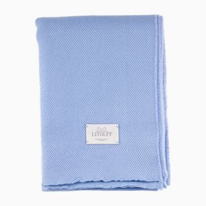 Handwoven Blanket in Blue by Litolff, Germany