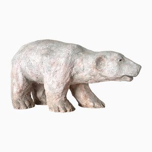 Orso polare in ceramica smaltata, anni '70