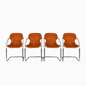 Cantilever Chairs with Armrests by Gastone Rinaldi, Italy, 1970s, Set of 6