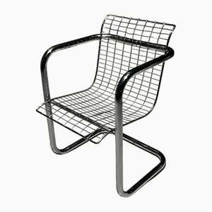 Tubular Frame Wire Chairs, Italy, 1980s, Set of 4