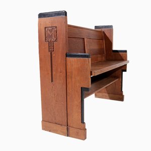 Art Deco Haagse School Church Bench, 1920s