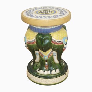 Vintage Ceramic Elephant Side Table