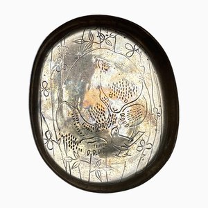 Bear and Bird Brass Art Object by Birgit Rydman for Tillander