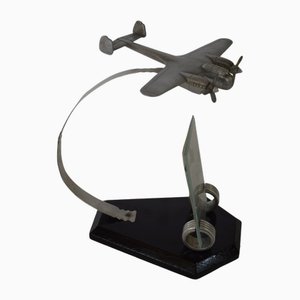 Large Aircraft Model Do 17 with Photo Frame in Polished Aluminum, 1930s
