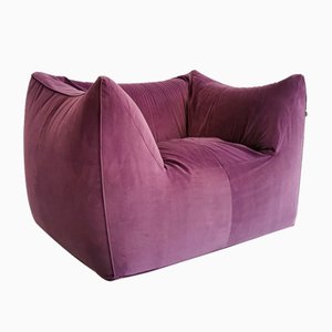 Purple Velvet Le Bambole Armchair by Mario Bellini for B&b Italia, 1970s