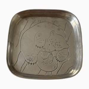 Vassoio in argento di Birgit Rydman per Tillander, anni '50
