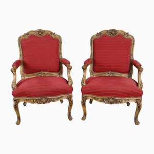Louis XV Style Armchairs, Set of 2