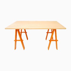 Dining Table on Folding Trestles by De Pas, D Urbino & Lomazzi for Acerbis, Italy, 1968