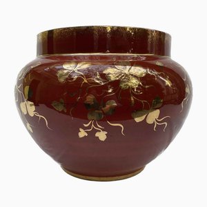 Rotgoldene Vase aus Verbanum Stone von Guido Andlovitz, Sci Laveno, 1930er