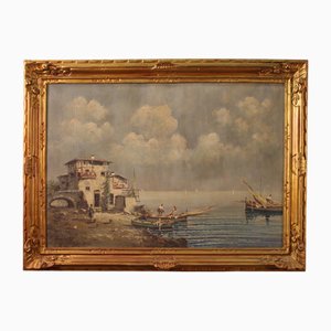 Large Seascape, 20th Century, Oil on Board, Framed