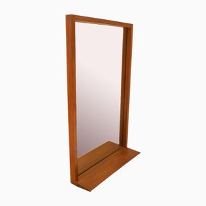 Rectangular Mirror with Teak Shelf from Isa Bergamo, Italy, 1950s