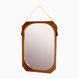 Specchio rettangolare in teak, Italia, anni '50