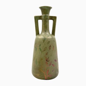 Art Deco Green Iridescent Vase, France, 1930s