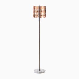 Italian Floor Lamp in Crystal and Marble, 1970s