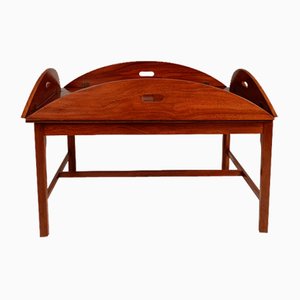 Vintage Georgian Style Oval Mahogany Butlers Coffee Tray Table, 1960s
