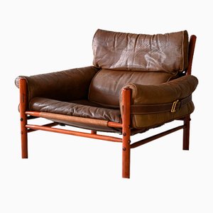 Fauteuil en Cuir par Arne Norell, 1960s