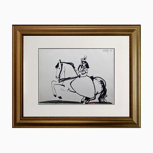 Pablo Picasso, Jacqueline a caballo I, 1961, Litografía