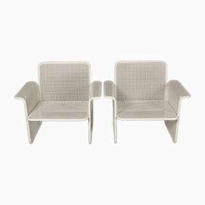 Perforated Metal Armchairs by Talin Vicenza, 1982, Set of 2