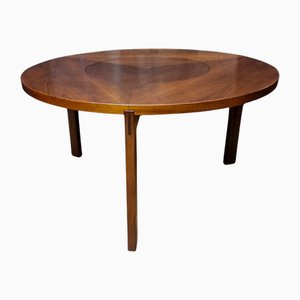 Vintage Round Rosewood Dining Table attributed to Harry Ostergaard, 1960s