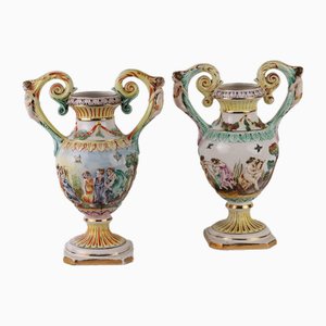 Vases en Céramique de Capodimonte, Set de 2