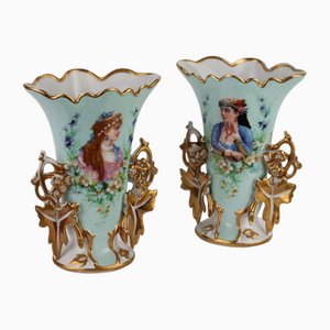 Bouquet Porcelain Vases, Set of 2