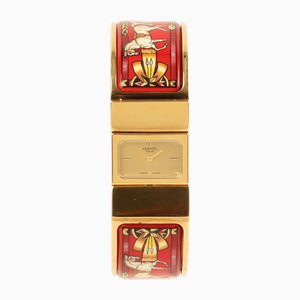 Loquet Enamel Bangle Watch Red from Hermes