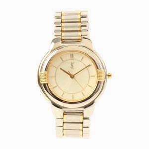 Round Face Silver and Gold Watch from Yves Saint Laurent