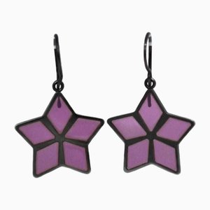 Pendientes de estrella en negro morado Ec-20023 Ag 925 de plata para mujer de Bottega Veneta. Juego de 2