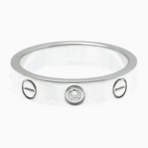 Love Mini Love Ring White Gold [18k] Fashion Diamond Band Ring Silver from Cartier