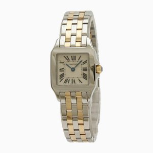 Orologio da donna Santos De 2 Row SS Gp bicolore quadrante avorio al quarzo W25066z6 di Cartier